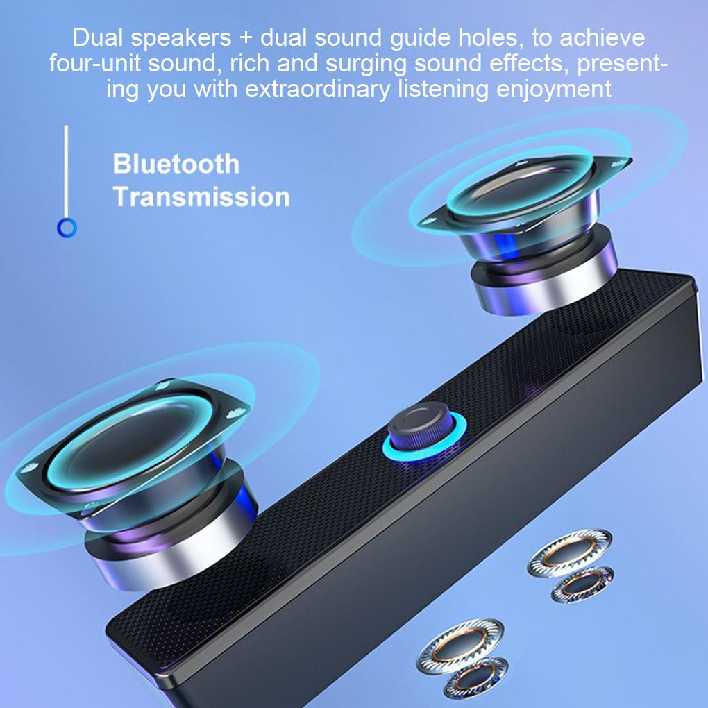 Wireless Speaker Bluetooth-compatible Dual Horn Stereo Subwoofer Loudspeaker Soundbar Home Use High Volume Laptop PC