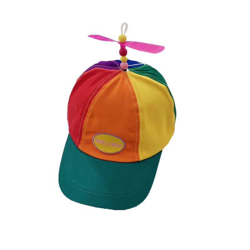 

Детские шапки для мальчиков и девочек, вращающаяся бамбуковая стрекоза, кепка в цвете, бейсболка с солнцезащитным козырьком 1-5 years old (48-52)