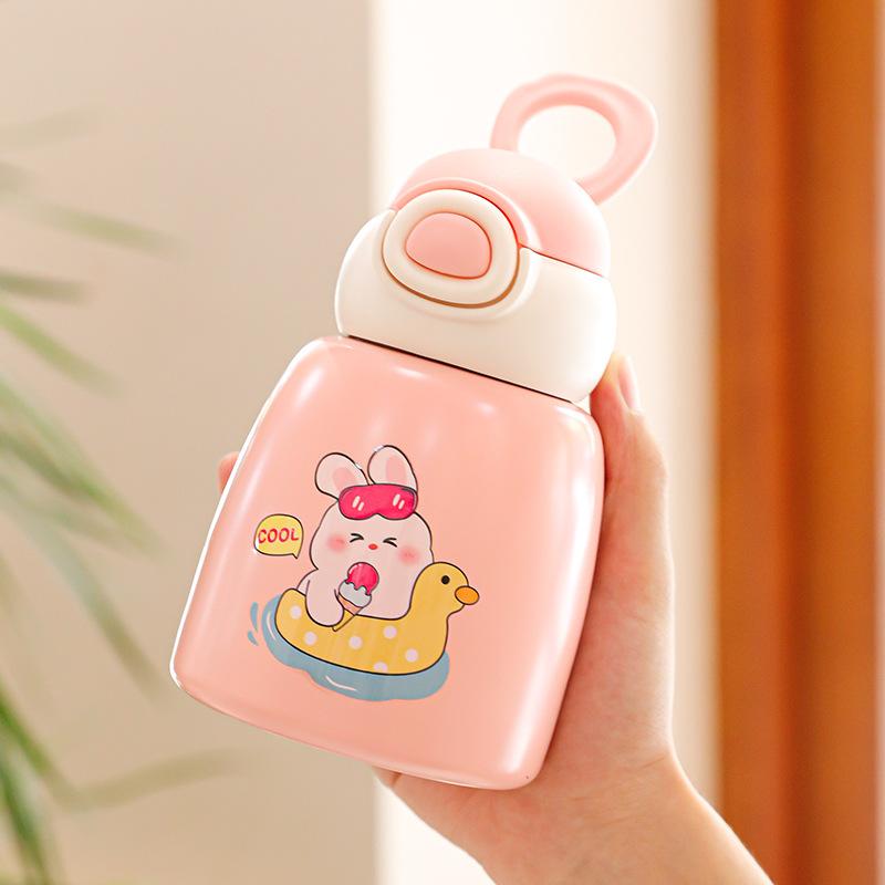 

Термос для молока из нержавеющей стали 304 для детей, изолированная герметичная грелка для студентов, термос 480ml розовый