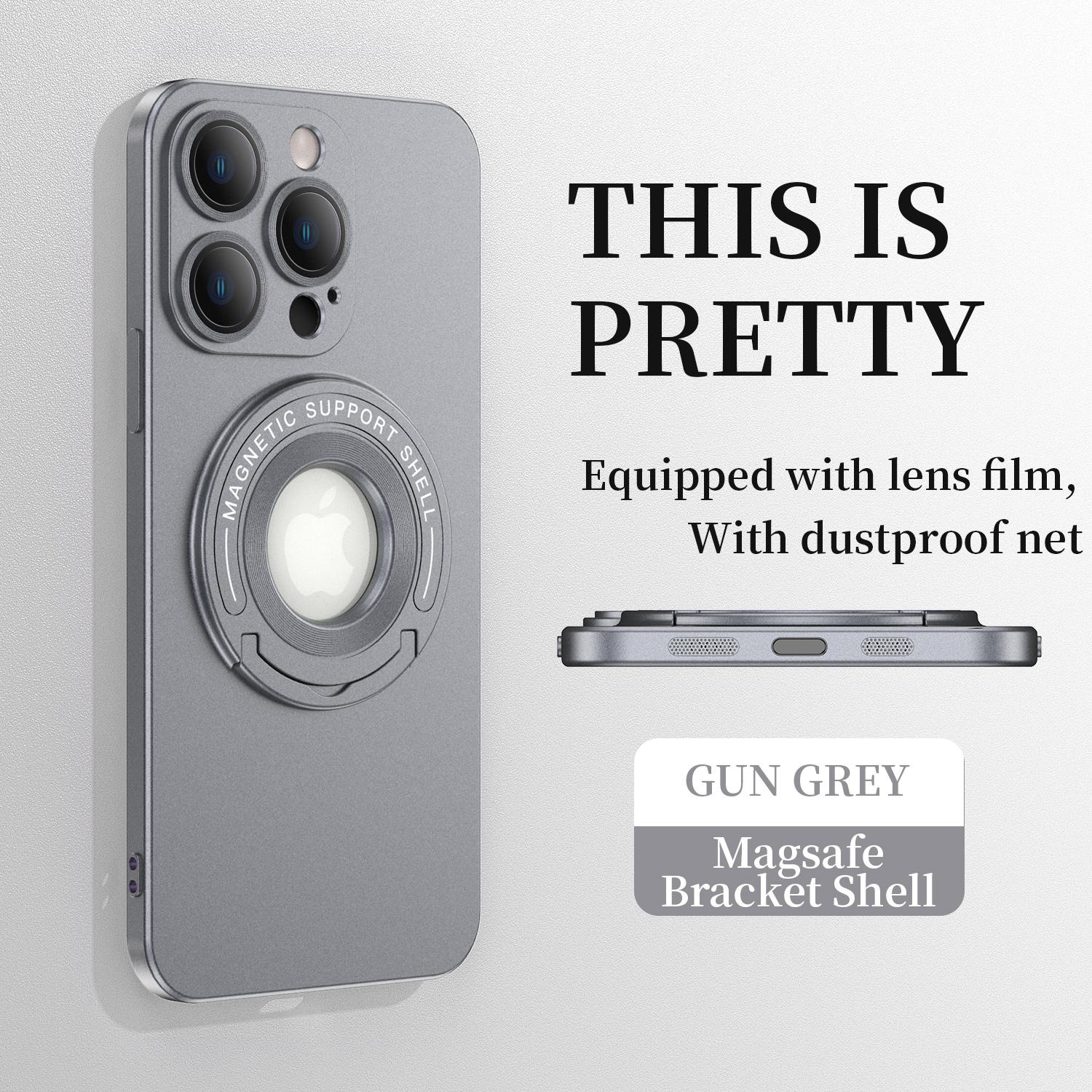 

Роскошный матовый магнитный чехол для Magsafe для iPhone 15 14 13 12 11 Pro Max Plus, защитный чехол с подставкой для беспроводной зарядки For iPhone 15 Plus серый