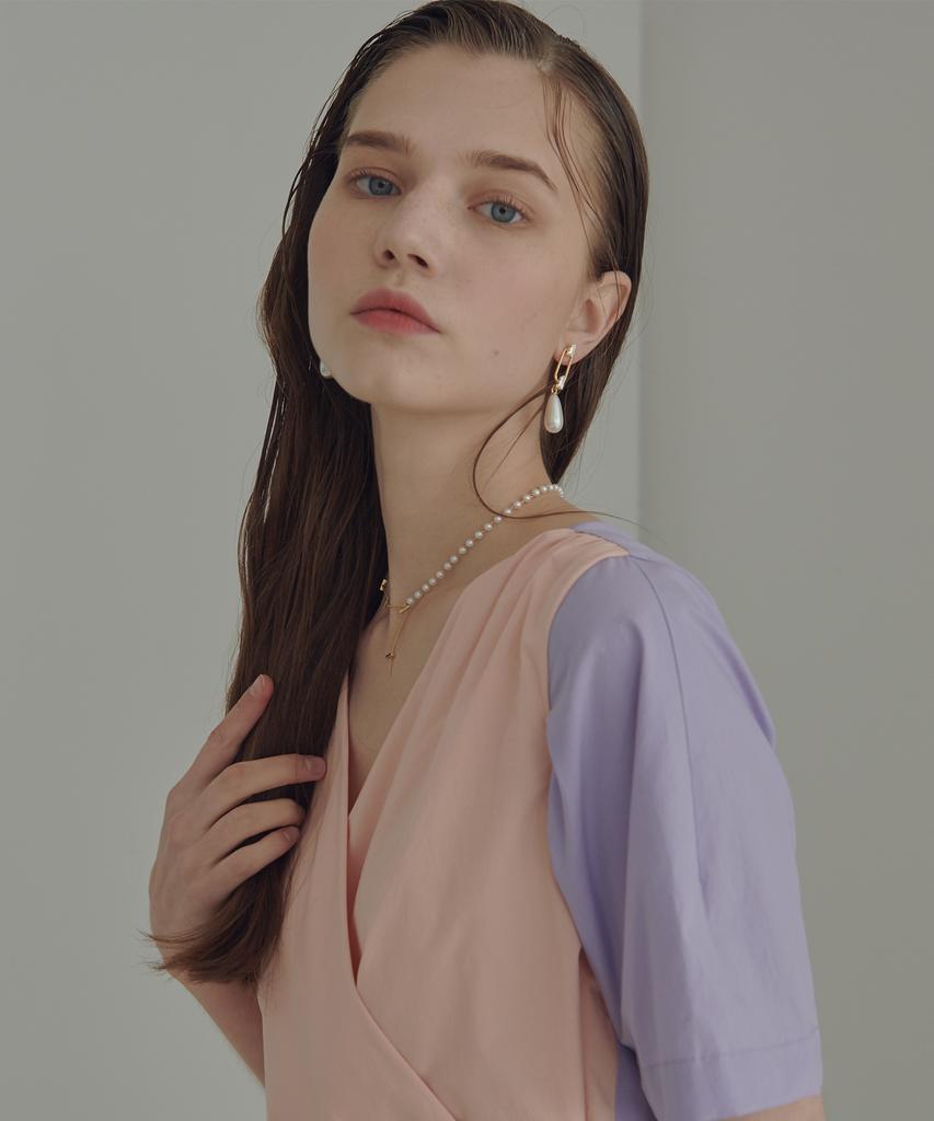 Ossi Arrange Color Wrap Dress