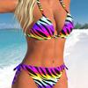 1011 Bikini Sexy Women Split European and American Swimsuit Lace-up Print