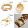 DIEZI Exaggerated Chunky Cuff Wide Bangles Punk Geometric Imitation Pearl Gold Color Heavy Metal Bangles For Women Men Bracelets