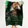 Music RRicky MMartin Throw Flannel Throw Blanket Suitable for Sofa Living Room Bedroom