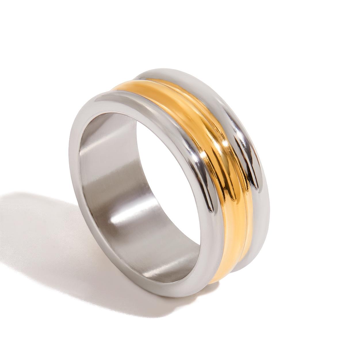 

Yori Modern Minimalist 18K Gold PVD Plated Stainless Steel Ring for Women Popular Daily Classy Waterproof Jewelry Accessory 7
