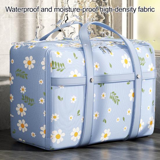 Storage Bag with Two-Way Zipper Extra Large Capacity Dust-Proof Organizer Flower Pattern Clothes Storage Bag