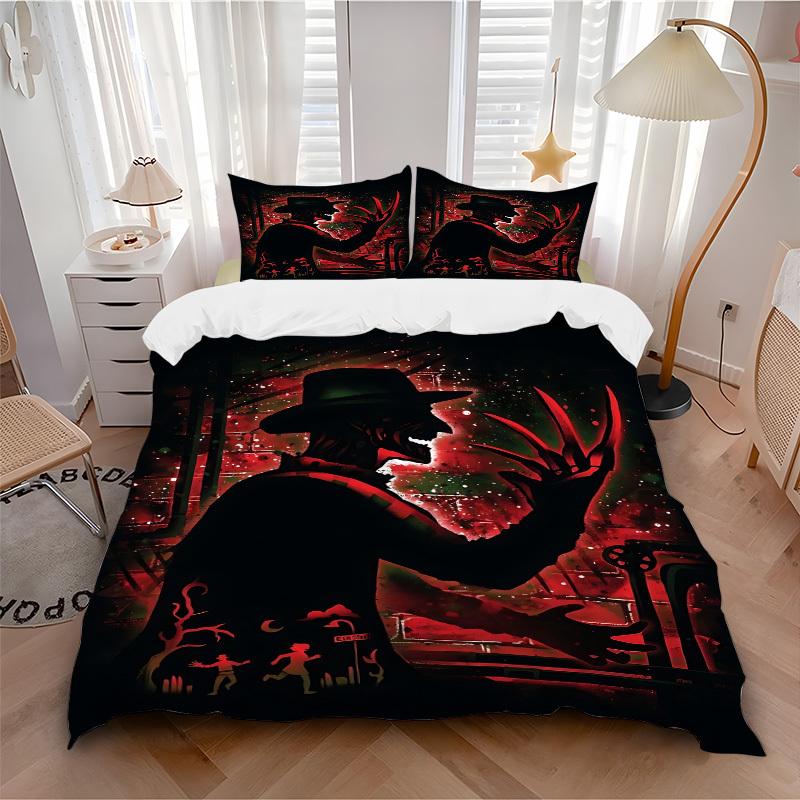 

3pcs A Nightmare on Elm Street Bedding Set, Soft Polyester Duvet Cover and Pillowcases Machine Washable Seasons all suitable055 135x200cm