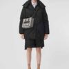 Burberry Freya Large Adjustable Strap Cotton And Calfskin Tote Bag Women Tote Bags Black Gray 80441421