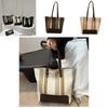 Fashionable Striped Colorblock Shoulder Tote Bag For Women With Comfortable And Practical Design