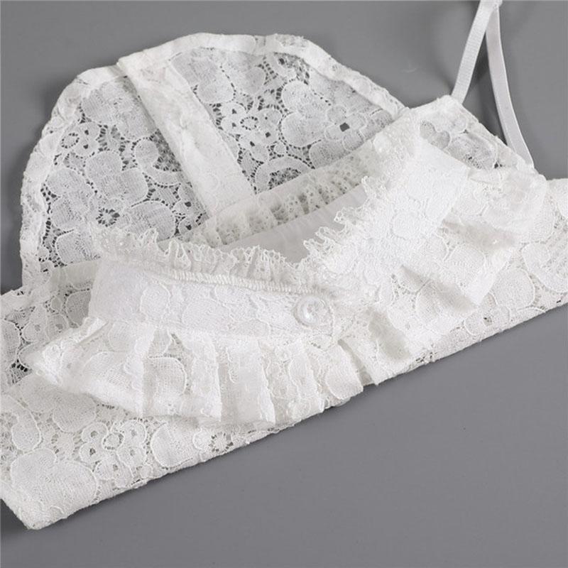 Perfect Match Embroidery Fake Collar Women Lace Detachable Lapel Collar Shirt Top Tie White Ruffles False Collar Woman Removable False Blouse