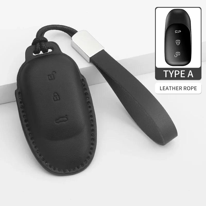 Car Key Cover For Li Lixiang L8 L7 L9  For Leading Ideal One Li Auto Key Fob Holder Keychain Leather Car Key Bag Case Cover