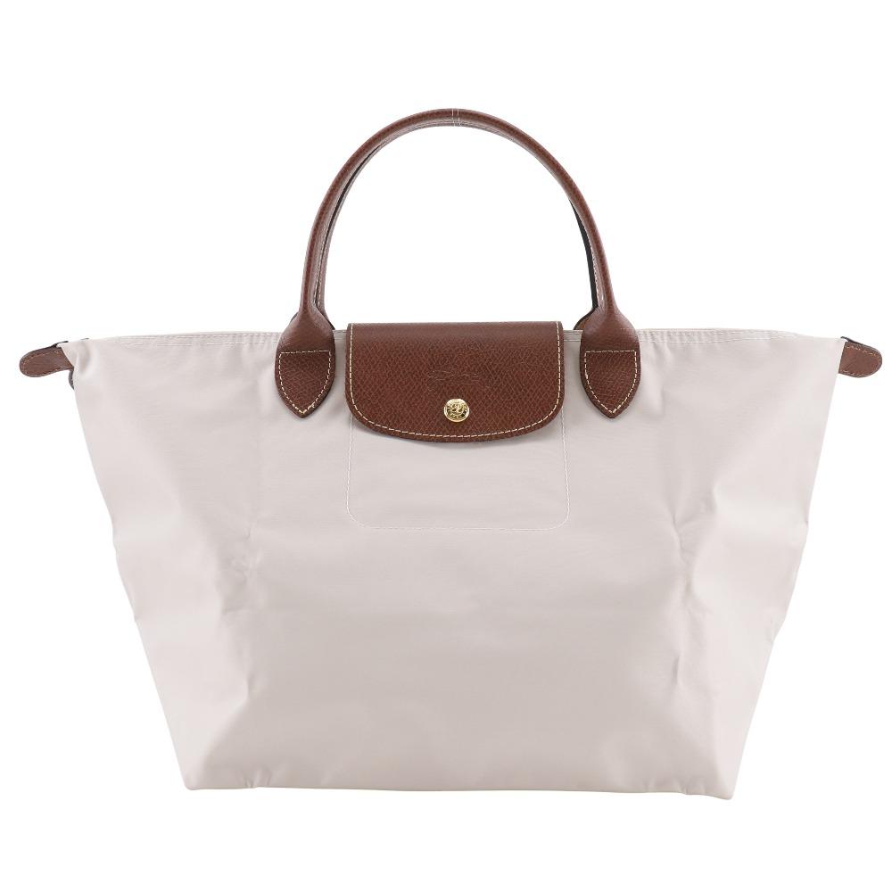 

Longchamp Pliage M Handbag 1623 beige Nylon/leather Women Used