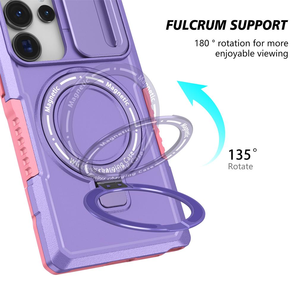Armor Phone Case for Samsung Galaxy S26 S25 S23 S21 Ultra S24 FE S22 Plus S25 Edge Car Holder Magnetic Wireless Charging Cover