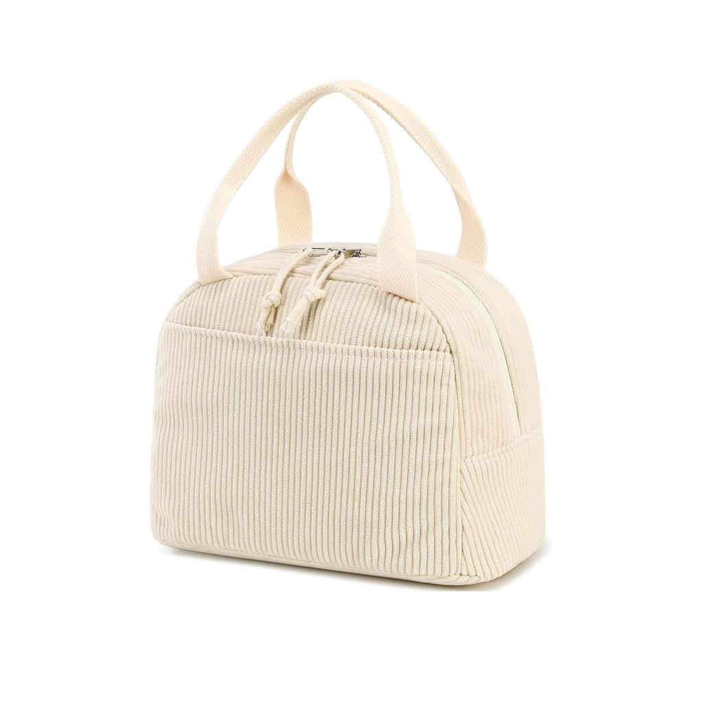 Corduroy Strawberry Ice Pack Insulated Lunch Bag - Large Capacity for Travel, Business, or Picnic