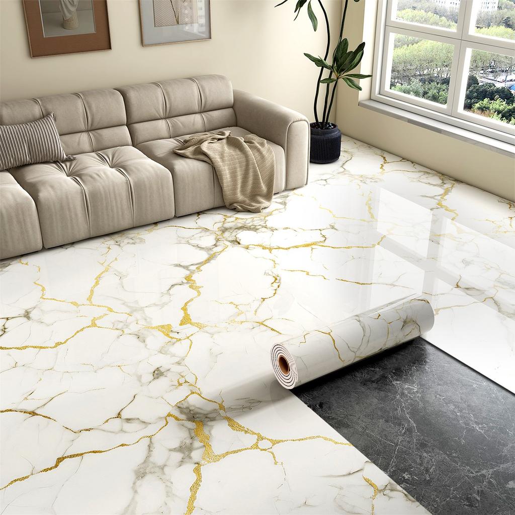 Marble Wall Sticker Waterproof Anti Fouling Oil Proof PVC Self Adhesive Wallpaper for Kitchen Bathroom Cabinet Renovation