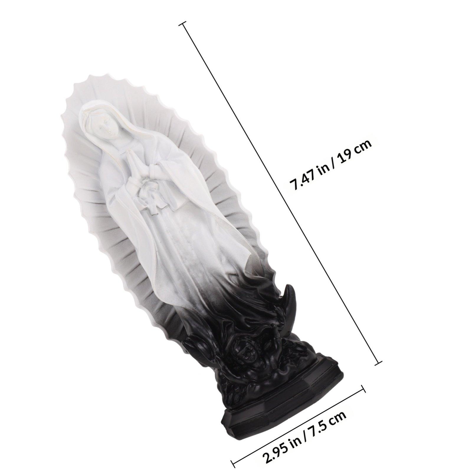 

Resin Virgin Mary Statue Compact Religious Desktop Ornament for Home Church Office Catholicism Decor Sacred Peaceful чорний