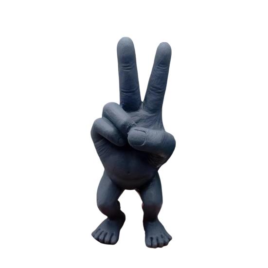 Legged Two Finger Figurine Resin Scissor Gesture Statue Sculpture Home Office Desktop Bookshelf Decoration Ornament Christmas Festival Gift