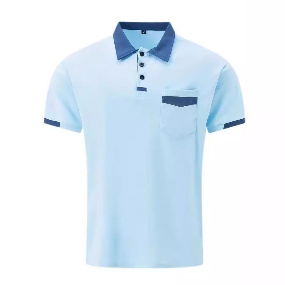 Men's Fashion T-Shirt: Colour-blocked Pocket Polo Shirt – New Relaxed-Fit Sports Top