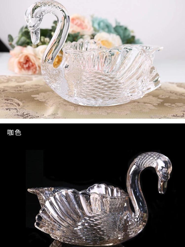 Crystal Glass Fruit Plate Light Luxury Is Suitable for Living Room Tabletops, Ornaments, Creative Household Snack Plates Special