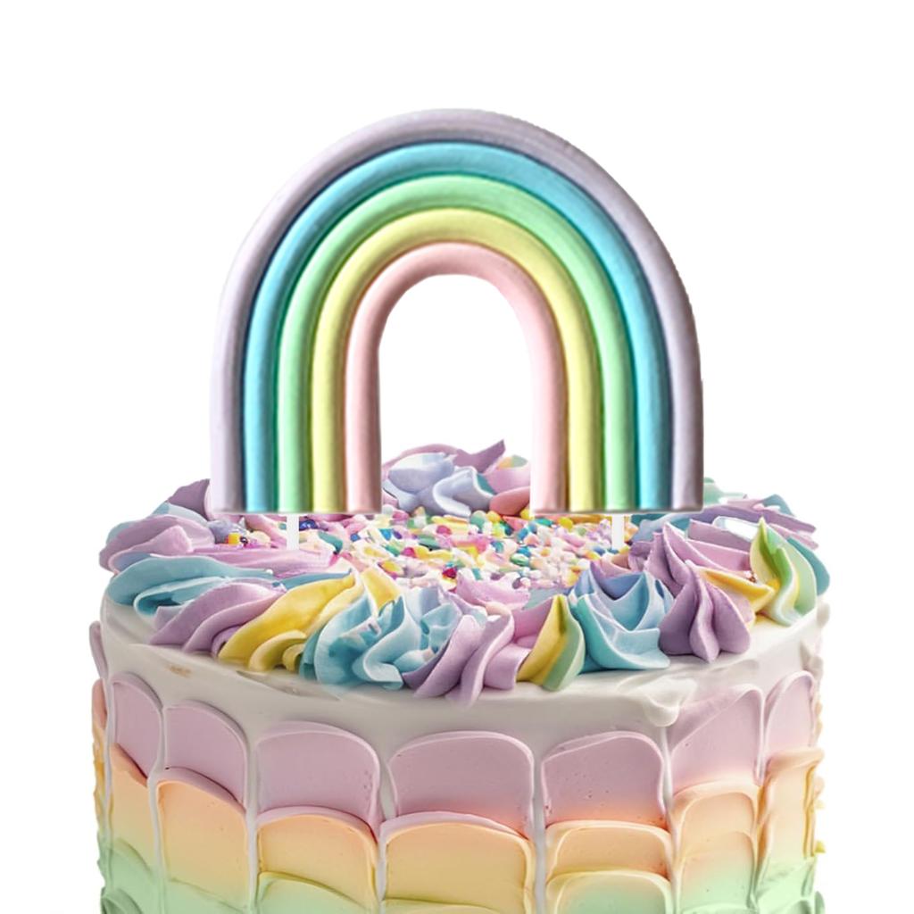 Dužinové Toppery na Dort, Třírozměrný Design Mraku a Duhy, Dortové Špízy pro Párty, Narozeniny, Svatby, Dekorace