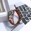 Retro Beaded Leather Bracelet with Compass - Unisex Multi-layer Hand-woven Accessory