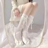 Striped Fishnet Long Socks Breathable Ballet Ribbon Socks Stockings For Women Cute Lace Stocking For Daily Wardrobe School