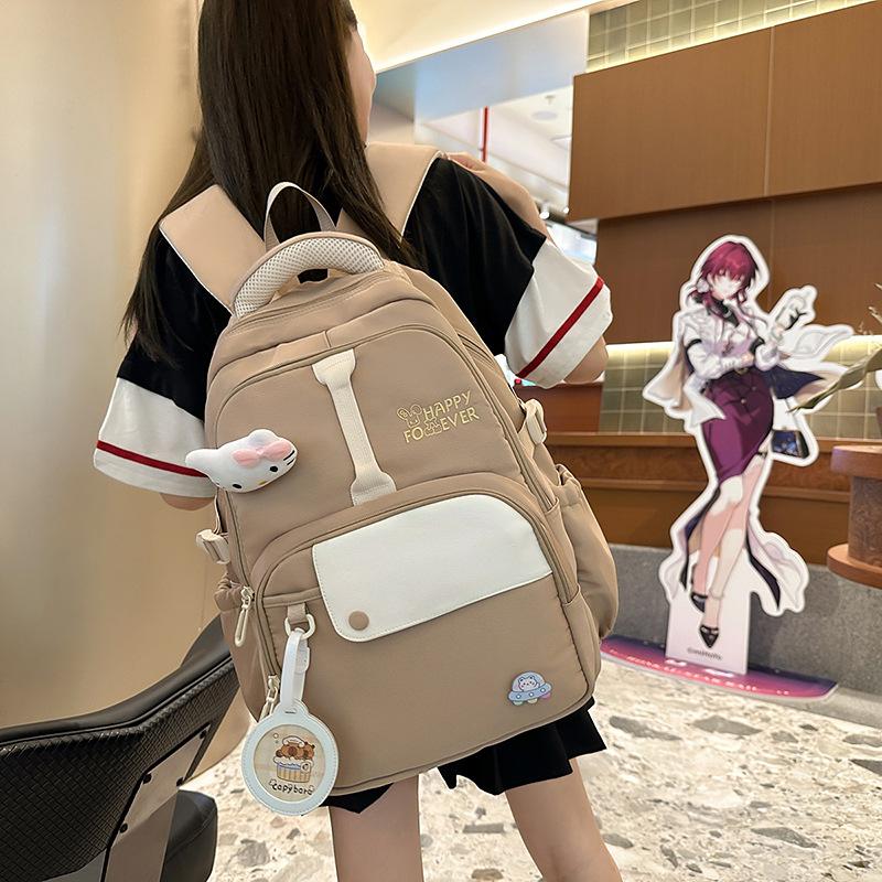 

Школьный рюкзак высокой ценности, для девочек-подростков, учеников начальной школы, легкий с уменьшением нагрузки, рюкзак большой вместимости, студенческий школьный рюкзак хаки