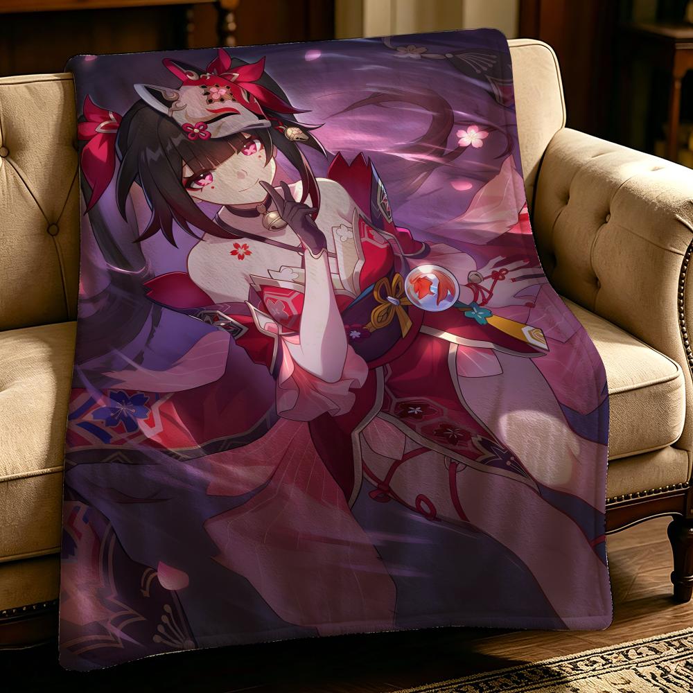 game H-Honkai Impact-T Throw Thick Comfort Flannel Quilt, Multi-scene Use Indoor Outdoor Daily Nap