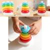 Rainbow Spinning Stacking Rings Toy For Baby Brain Development And Visual Skills