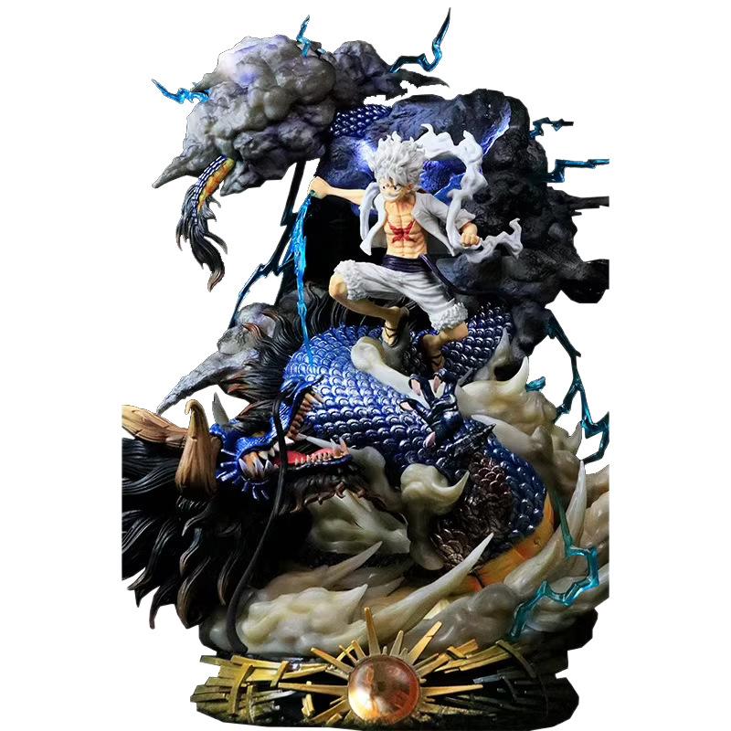 Hot Sell 23cm New Pirate King Handmade Nica Lufei Vs Longkaiduo Statue Anime Model Tide Play Ornament Handmade Holiday Beautiful Gift
