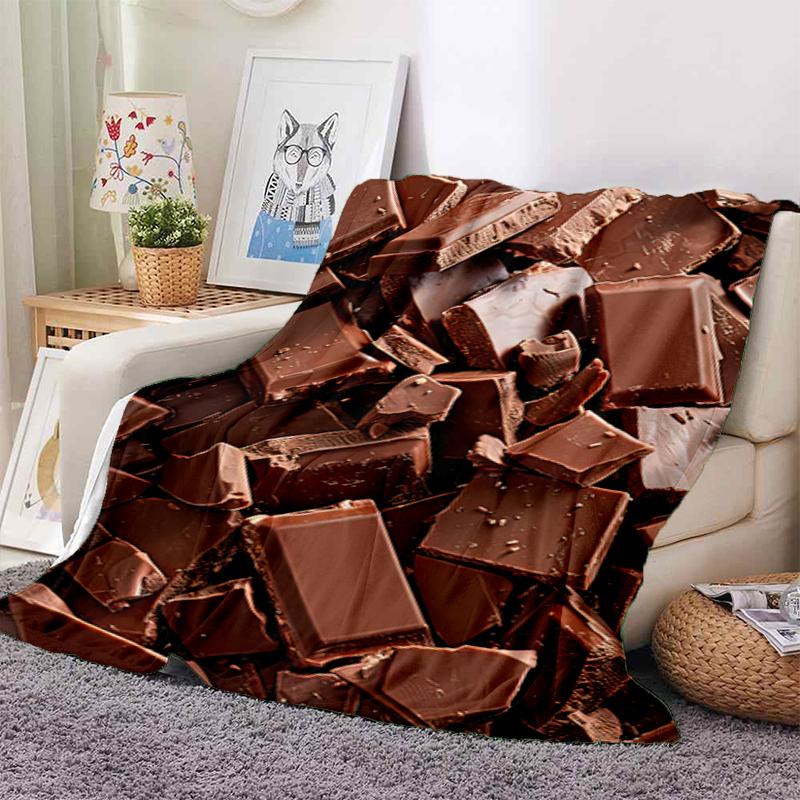 1PC Food Elements printed blanket, all season lightweight home office outdoor nap multifunctional blanket A1
