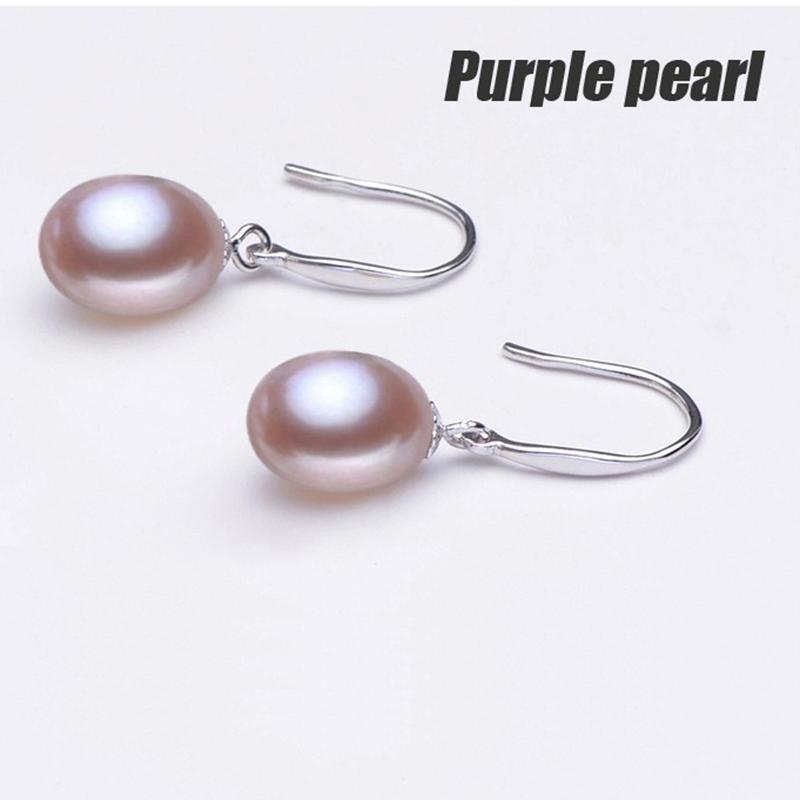 Real Natural Pearl Earrings For Wome,925 Sterling Silver White Freshwater Pearl Drop Earring Wife Mother Anniversary Gift Pink