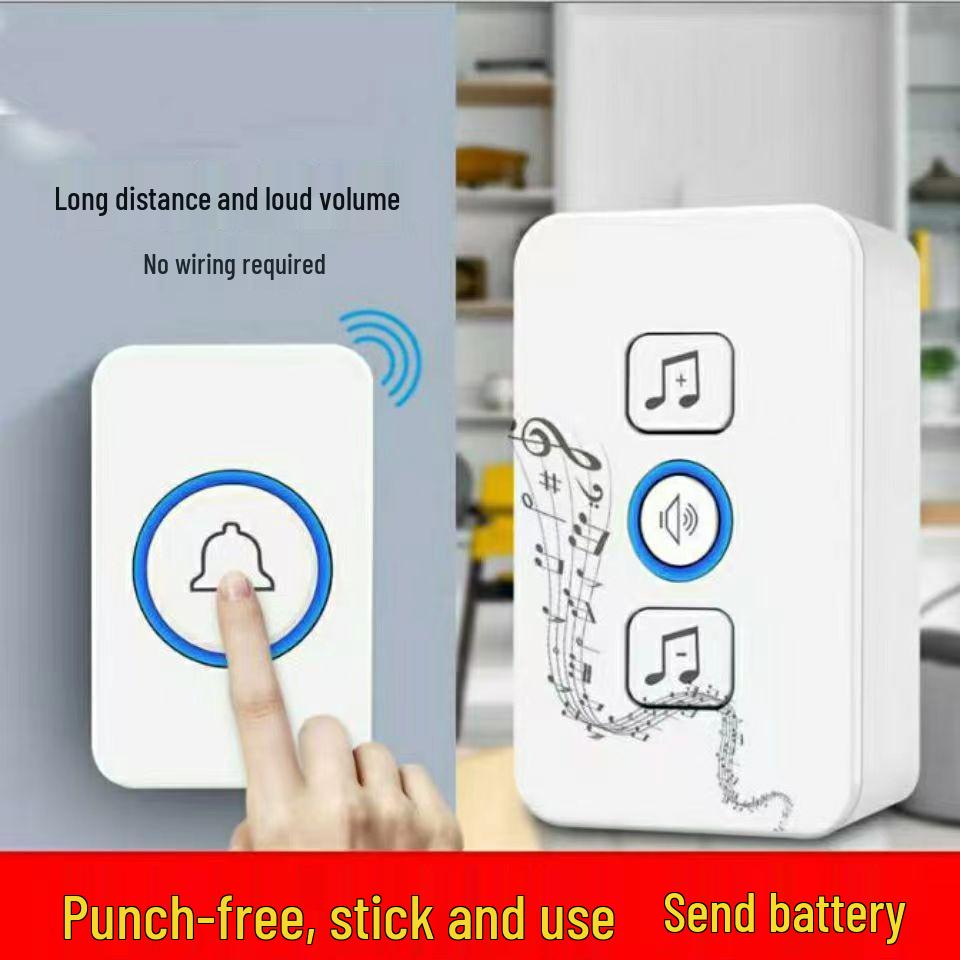 Elderly-Friendly Wireless Doorbell: Adhesive, Long-Range, High-Volume Smart Music Chime