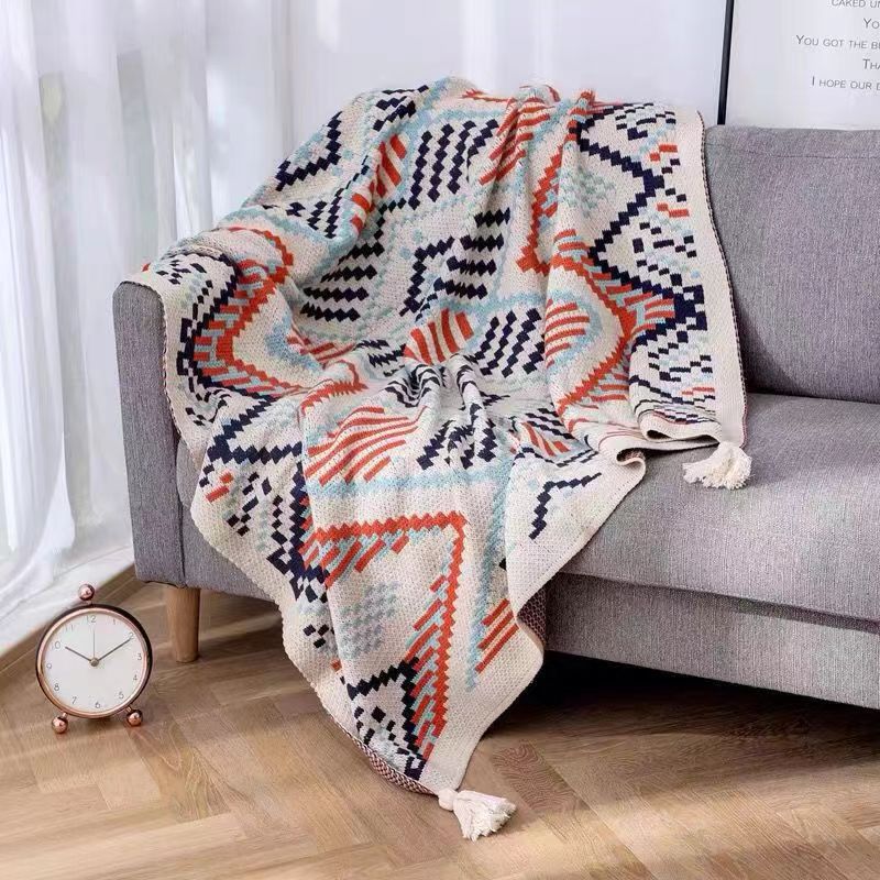 Knitted Bohemian Blanket, Sofa Cover Blanket, Office Air Conditioning Nap Blanket