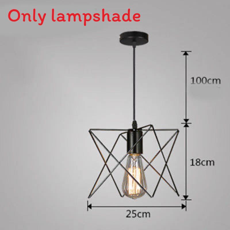 Vintage Industrial Iron Edison Pendant Light Creative Loft Bar Cage Led Lamp