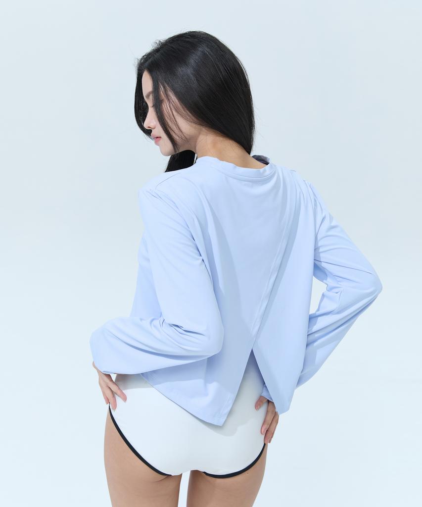 Beullaegmonseuteopis Backless Crop Rash Guard Long Sleeve T-Shirt (4 Colors) / Bm260303