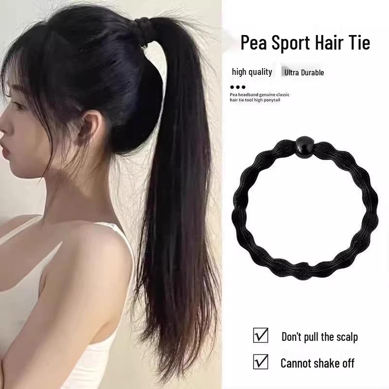 10-Pack Temperamental Bean Hair Ties - High Elastic Women's Ponytail Holders, Durable & Stylish.