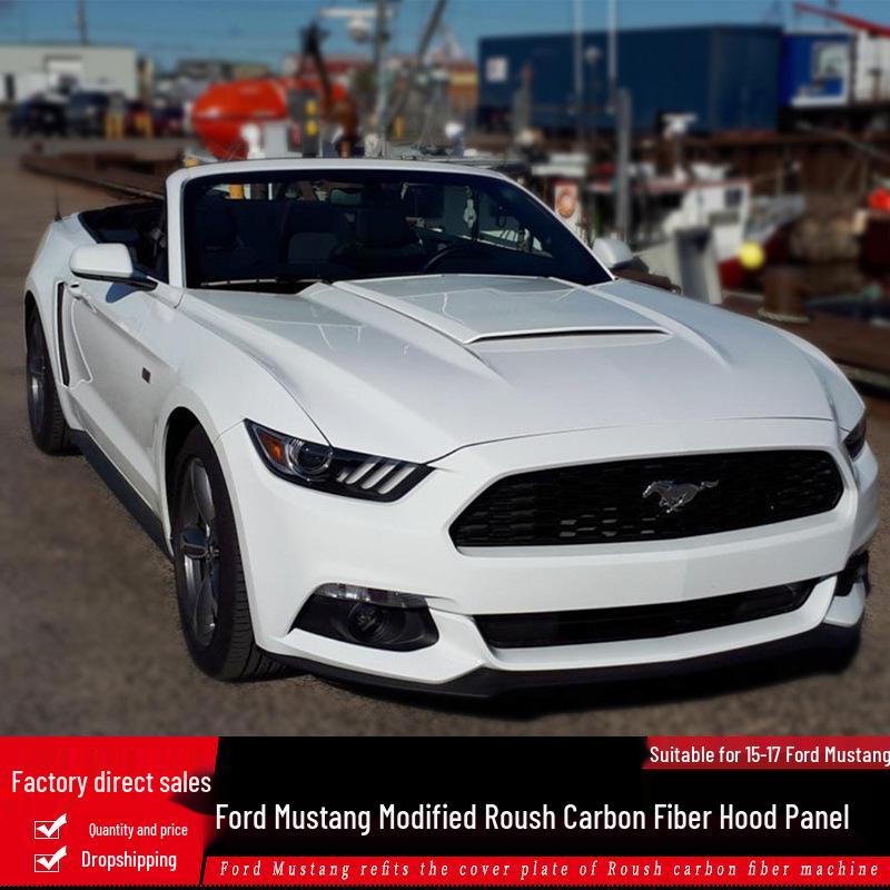 Carbon Fiber Hood Panel for 15-17 Ford Mustang Roush Modification