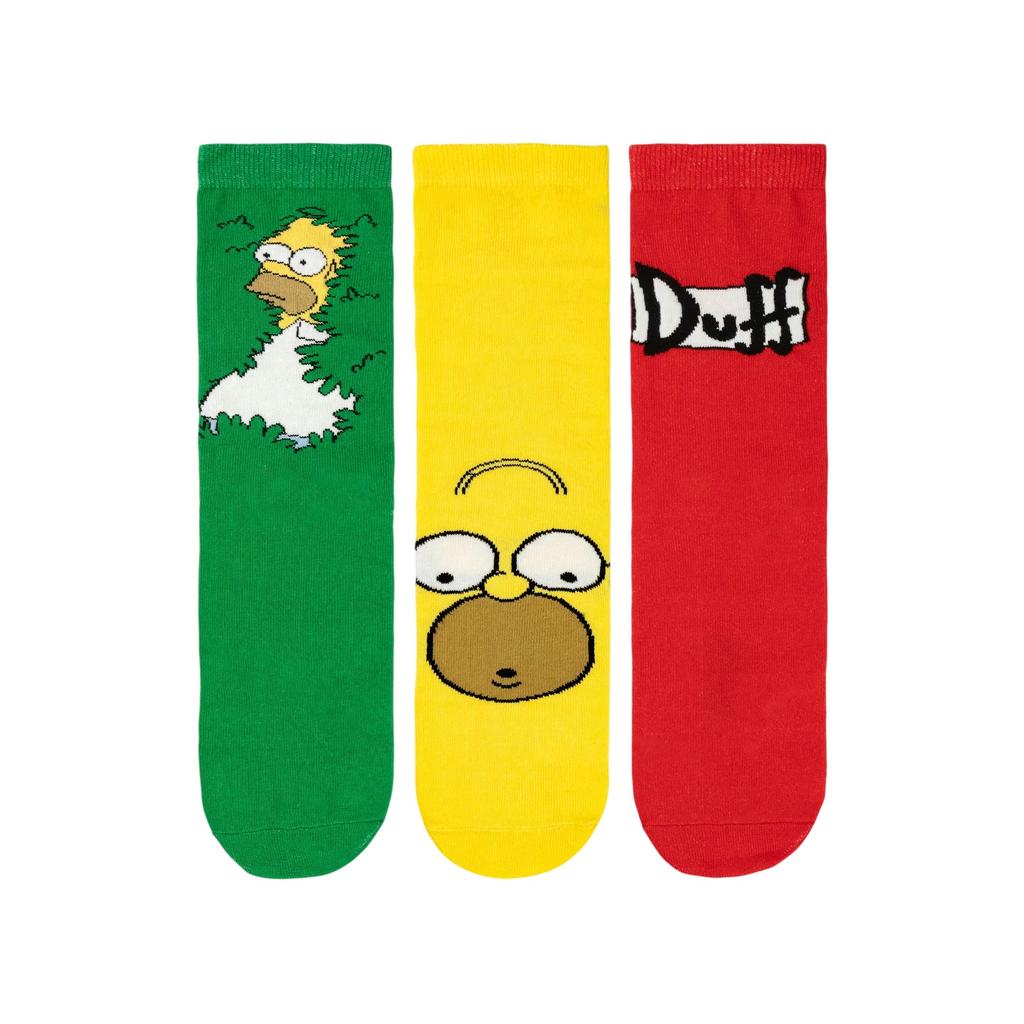 THE SIMPSONS Mens Homer Simpson Calf-Length Socks (Pack of 3)