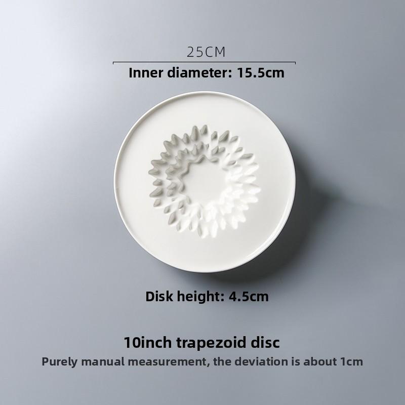 Nordic Irregular-shaped Ceramic Dinner Plate Home Round White Dinner Plate Hotel Pasta Salad Plate Kitchen Cooking Bowls Dishes