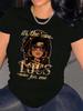 Unisex's Letter & Figure Print Round Neck T-Shirt