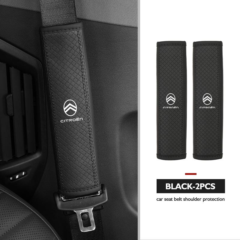 Leather Car Seat Belt Protector Pad Shoulder Strap Cover For Citroen C5 C1 C2 C6 C4L DS3 DS4 DS5 C-Elysee Grand Berlingo