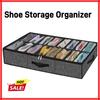 Schuhaufbewahrungs-Organizer-Box für unter dem Bett, Platz für 12 Paar, Zusammenklappbare Kleiderschrank-Unterbett-Schuh-Container-Taschen mit verstärkten Griffen