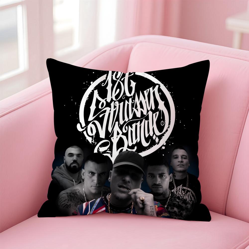 Urban Rap Band 187 S-Strassenbande Cushion Cover Pillowcase Short Plush Invisible Zipper Room Sofa Cushion Cover