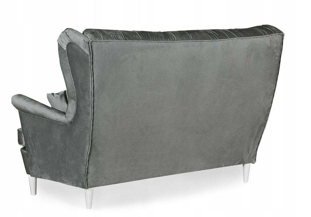 Sofa kanapa uszak Gaja skandynawska nie rozkładana Family Meble szary welur