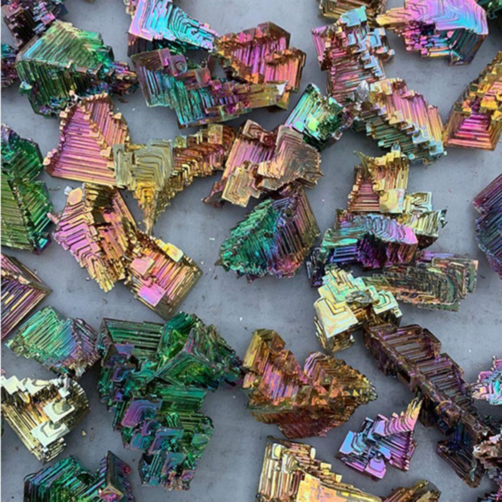 Handmade Natural Bismuth Mine Carved Strange Stone Ornaments Castle Ore Specimens  Crystal