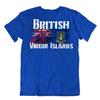 Abgenutztes Wappen der Britischen Jungferninseln Flagge T-Shirt Stadtplan Herren 100% Baumwolle Freizeit-T-Shirts Lockeres Oberteil Größe S3XL