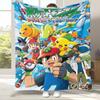 Kawaii Pokemon Pikachu Cartoon Flannel Blanket,Ultra Soft Warm Plush Throw for Home Bedroom Bed Sofa Cover Office Camping gift