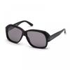 Tom Ford Sunglasses Square Full Rim Shiny Black Frame And Smoke Mirror Lens Ft0837 N01c Black