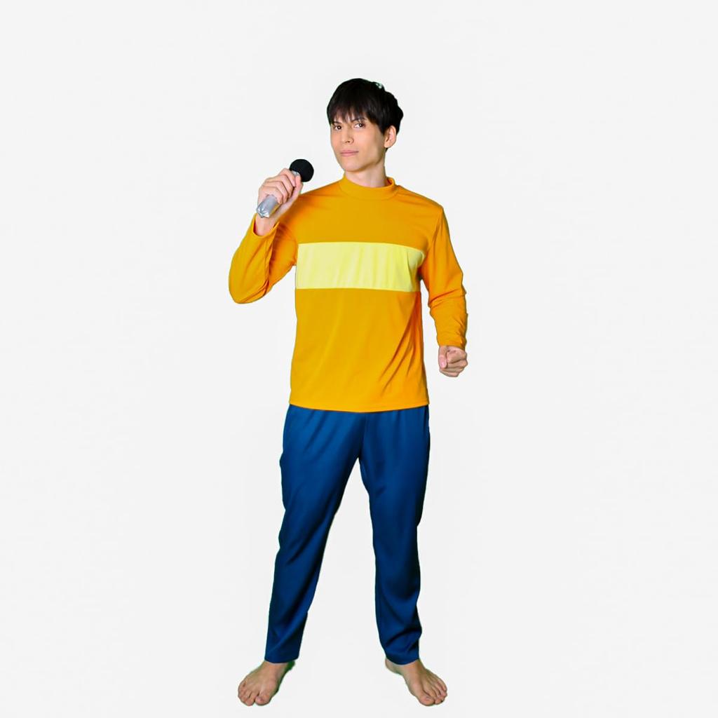 [MAKE CHEERFUL] Character Cosplay 3-Piece Set (Medium): Top, Pants, and Microphone